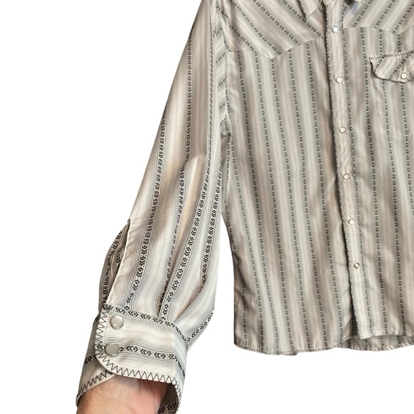 Western Billabong Slim Fit Men’s Pearl Button Shirt-Size Large - Picture 4 of 13